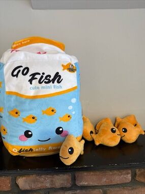 Icecream Go Fish Cute Mini Fish Plush Set - Blue and Orange